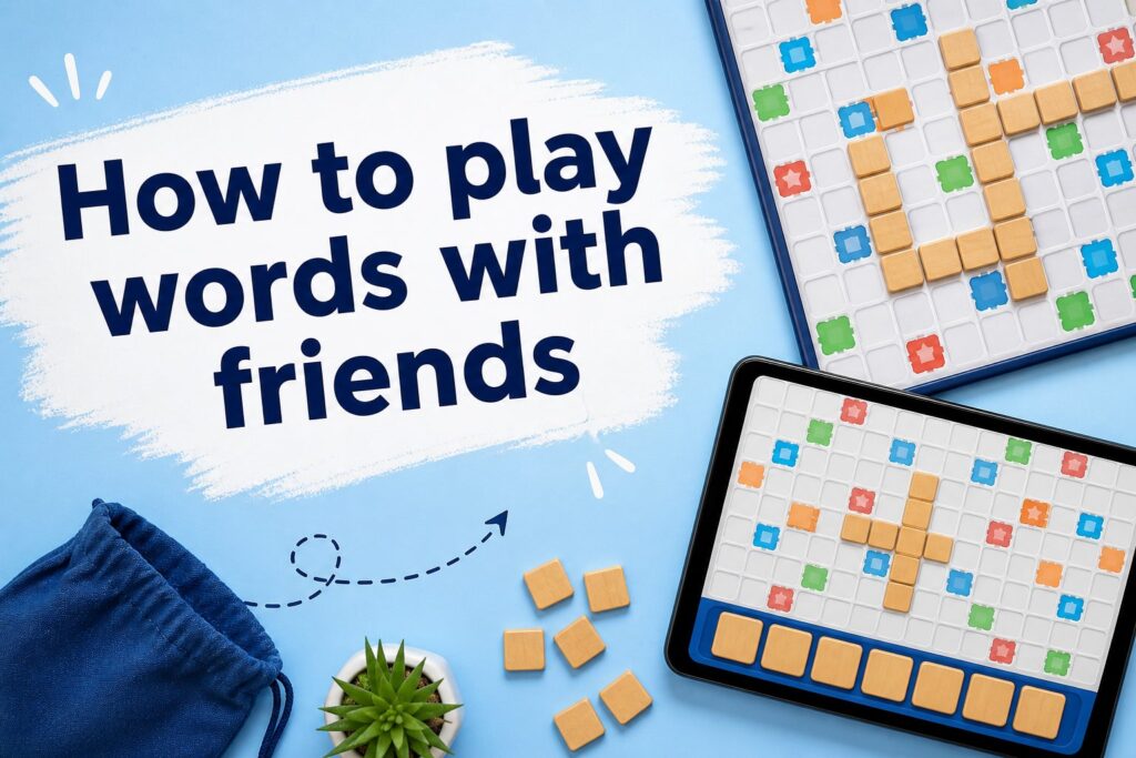 Friends playing a word tile game together on a phone